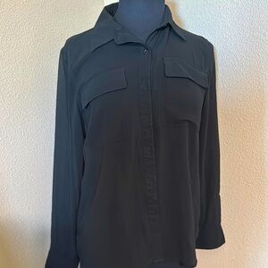 Love Culture Black Button-Up Blouse